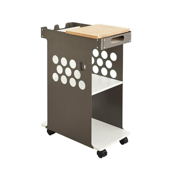 Safco Mini Rolling Storage Cart 5209WH Mobile Cart with Steel Panels in Sliver
