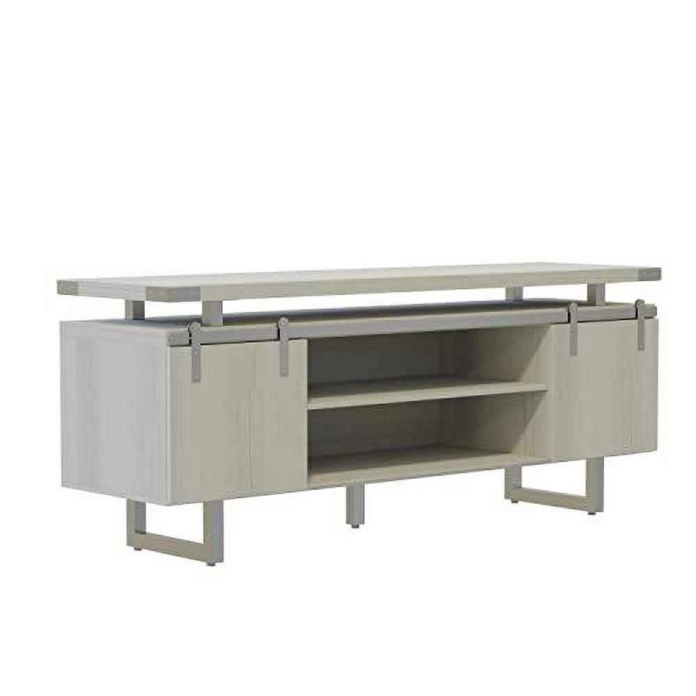 White Ash Freestanding Office Cabinet with Adjustable Shelving