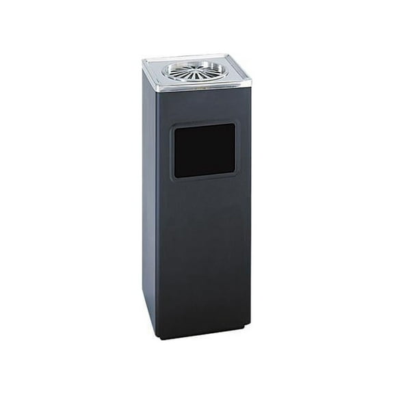 Safco Modern Black Square Ash And Trash Receptacle In Black