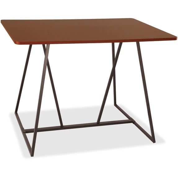 Safco Oasis Standing-Height Teaming Table High Pressure Laminate (HPL), Cherry Top - 60" Table Top Width x 48" Table Top Depth - 42" Height - Assembly Required
