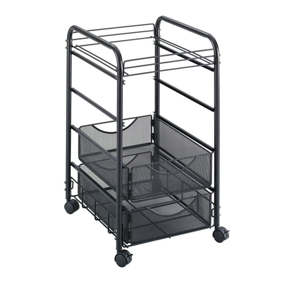 Onyx™ Mesh Open File with Drawers, Black