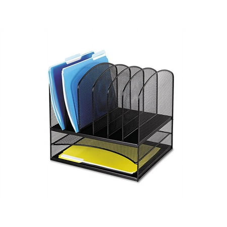 Safco, Onyx 2 Horizontal/6 Upright Desk Organizer, 1 Each, Black