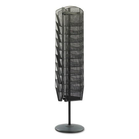 Safco Onyx 360 Degree Rotating Steel Mesh Magazine Stand in Black