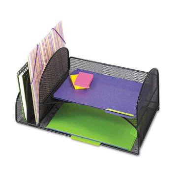 Safco Onyx 5-Tier Desk Organizer - Steel Mesh Paper Sorter For Office & Classroom