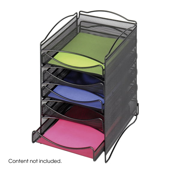 Onyx™ 5Drawer Mesh Literature Organizer, Black