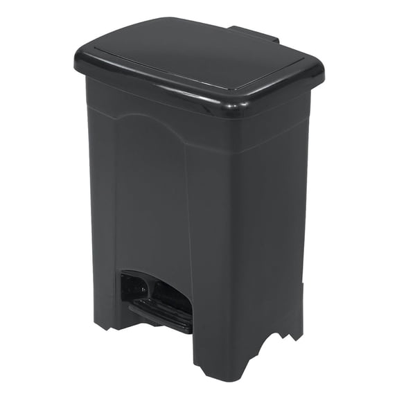 Safco Plastic 4 Gallon Step-On Trash Can in Black