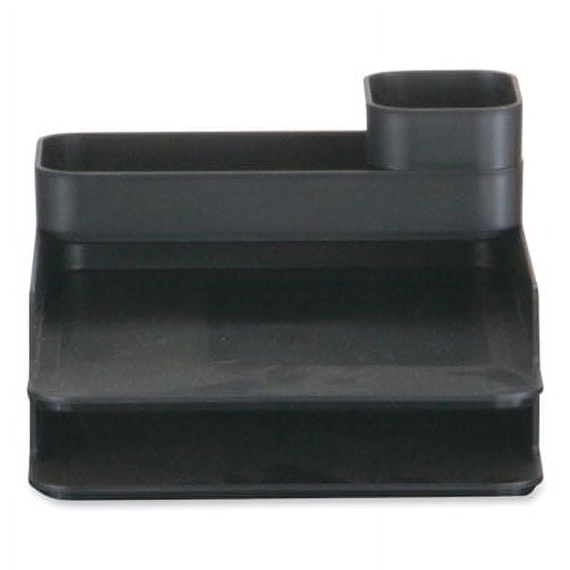 Black Plastic Stacking Desktop Organizer with Four Trays