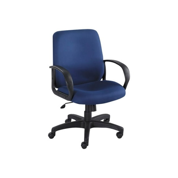 Safco Poise Collection Executive Mid-Back Office Chair - 27" x 27" x 42" - 250 lb Weight Capacity - Polyester - Blue - Assembly Required