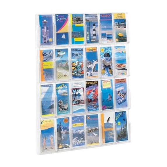 Safco Product 5601CL Reveal Literature Display, 24 Pamphlet, Clear