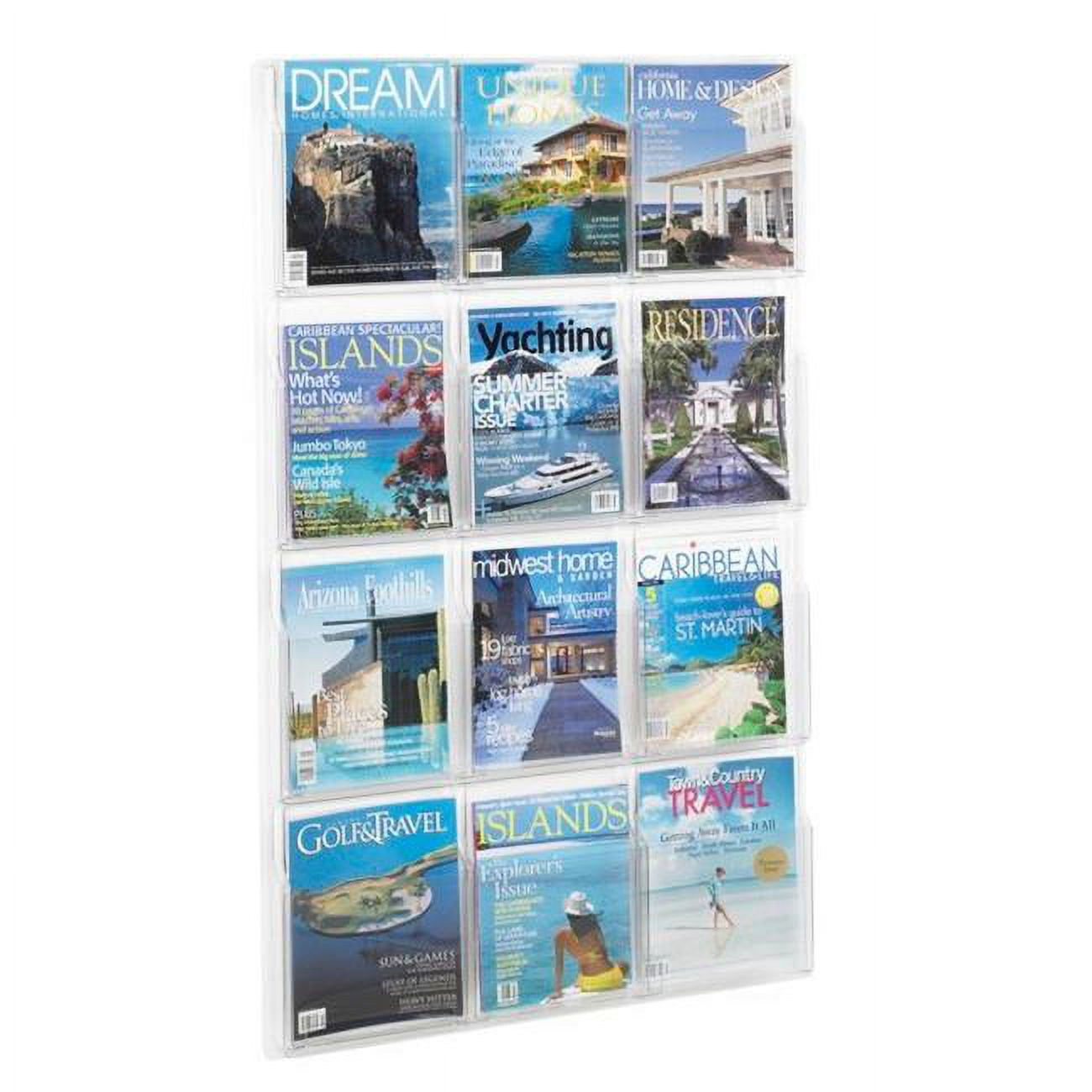 Safco Products 5602CL Reveal Literature Display, 12 Magazine - Clear