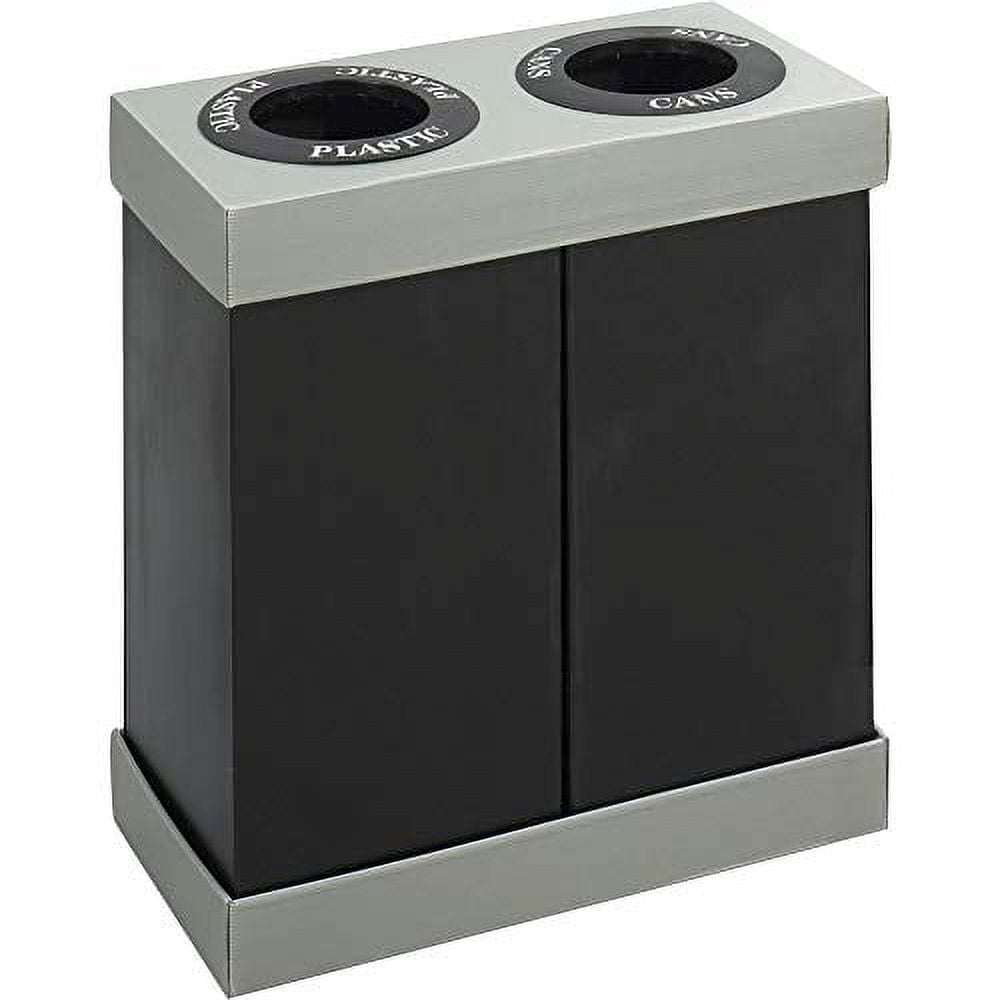 Safco Products 9794BL At-Your-Disposal Waste Recycling Center, Two 28-Gallon Bins, Black