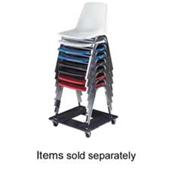 Safco Products Company SAF4188 Stacking Chair Cart- w- 3in. Casters- Holds 15- 23in.x23in.x4-.50in.- BK