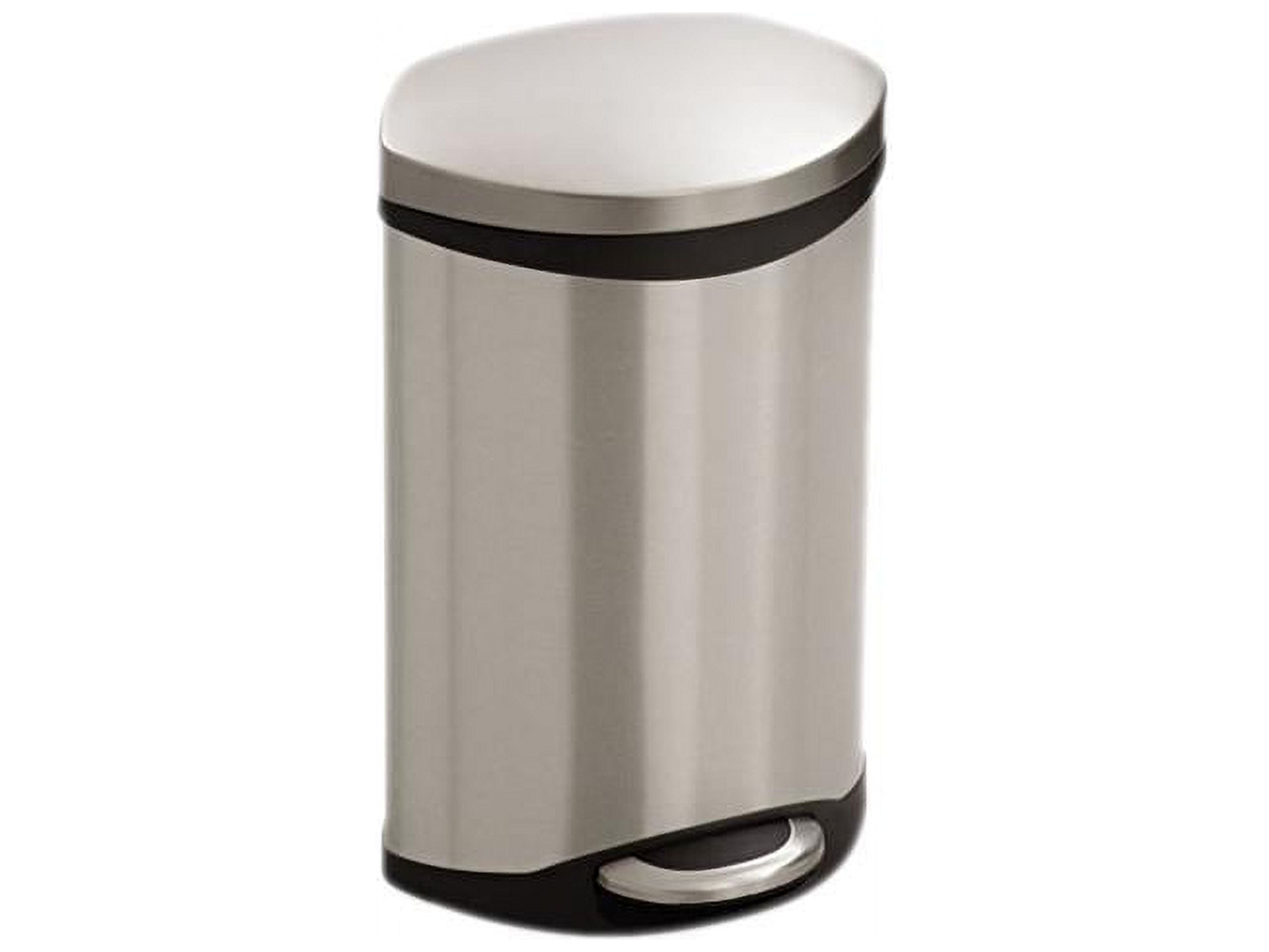 Stainless Steel 3-Gallon Elliptical Step-On Trash Can