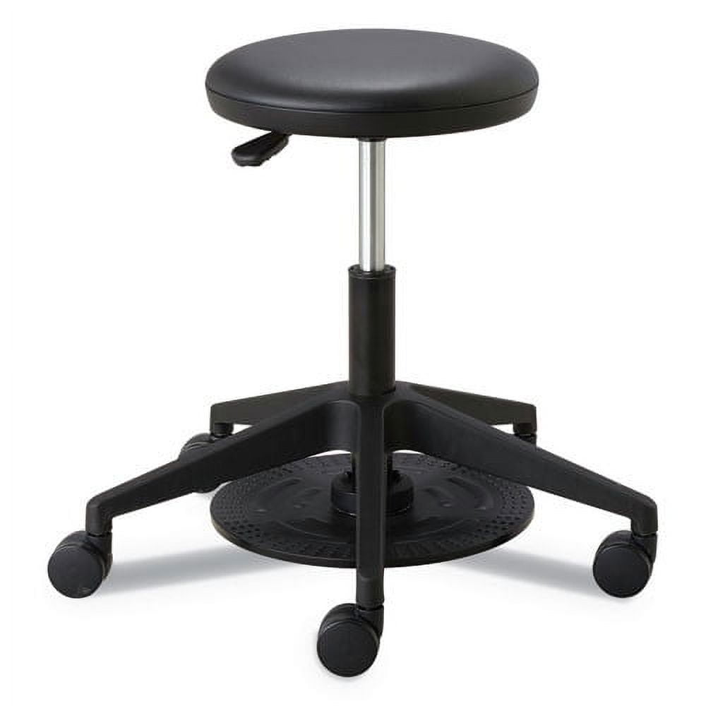 Adjustable Black Vinyl Backless Swivel Lab Stool