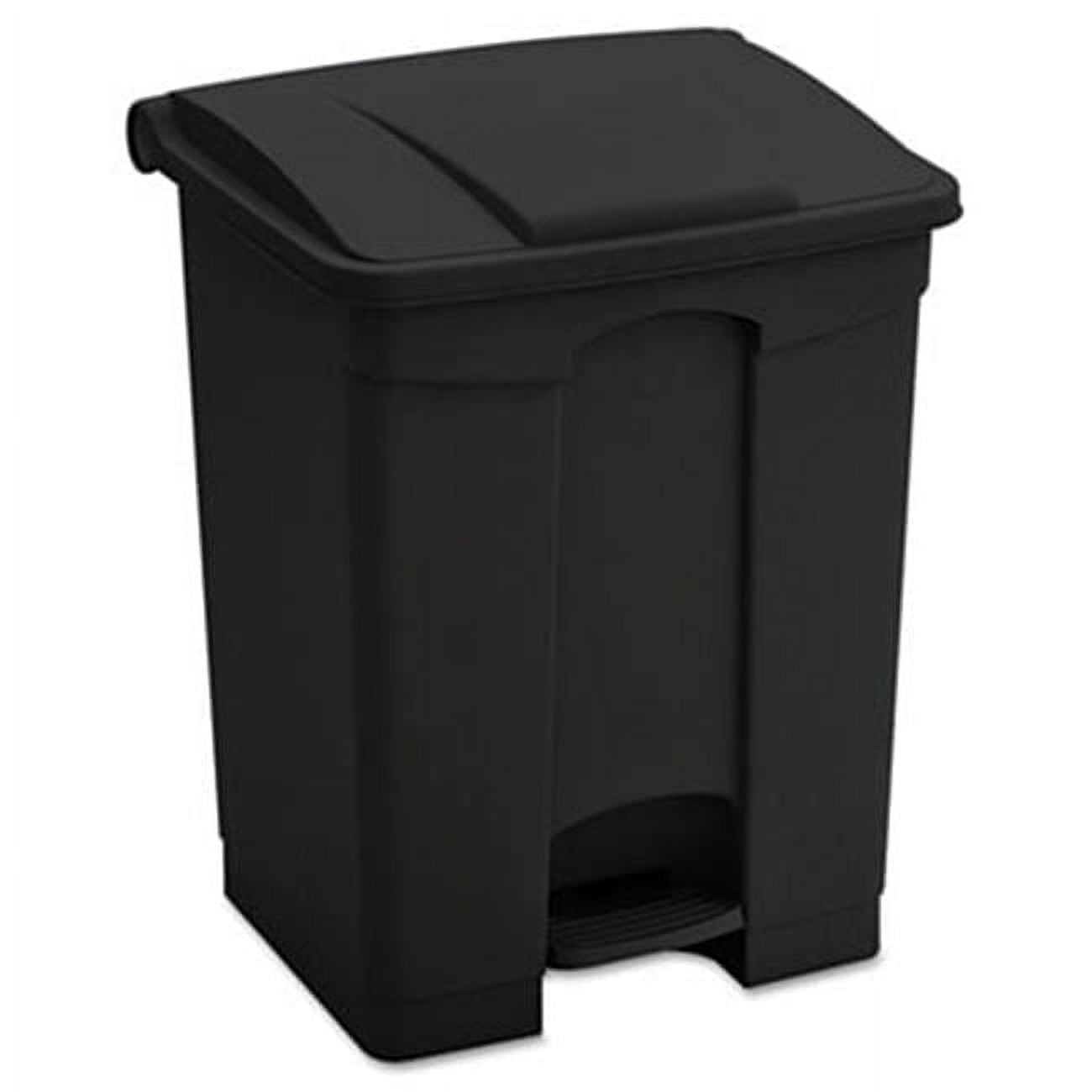 Safco Products Large Capacity Plastic Step-on Trash Can, 23 gal, Black