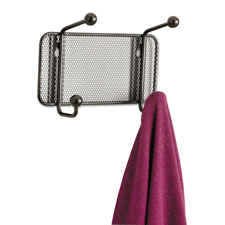 Onyx Mesh Wall Racks, 2-Hook, 8.5w x 3d x 5.5h, Black Onyx Mesh Wall Racks, 2-Hook, 8.5w x 3d x 5.5h, Black