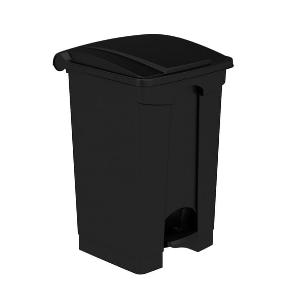 Safco Products Plastic Step-On Touchless 12 Gallon Trash Can in Black