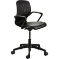 thumbnail image 1 of Safco Shell Desk Chair Black Vinyl Plastic Seat - Black Plastic Back - Steel Frame - 5-Star Base, 1 of 3