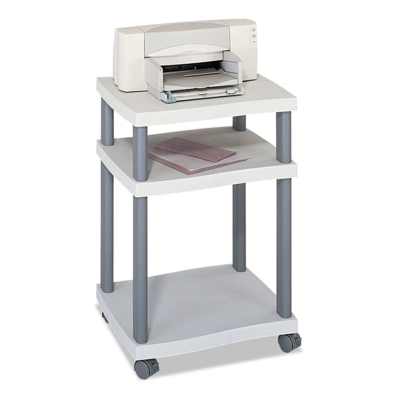 Safco Products Wave Design Printer Stand, Three-shelf, 20w X 17.5d X 29.25h, Charcoal Gray