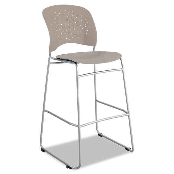 Safco RĂŞve Series Bistro Chair Molded Plastic Back/Seat Steel Frame Latte 6806LT