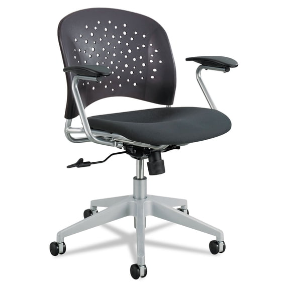 Safco Rêve Series Task Chair Round Plastic Back Polyester Seat Black Seat/Back 6803BL