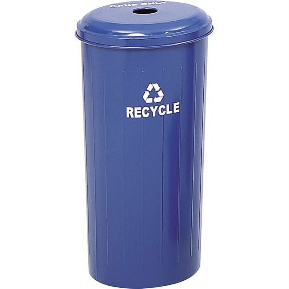 Safco Recycling Receptacle with Lid - 20 gal Capacity - 30" Height x 16" Width - Steel - Blue - 1 Each | Bundle of 5 Each
