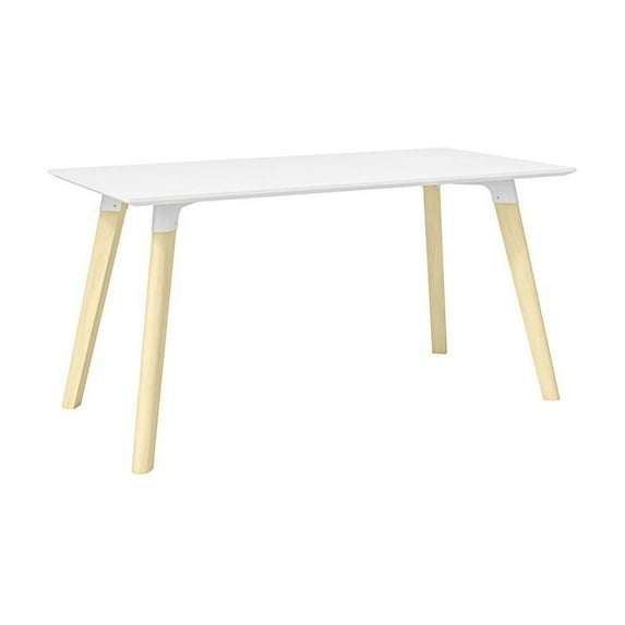 Safco Resi 60"W x 30"D Modern Wood Desk with Natural Legs in White