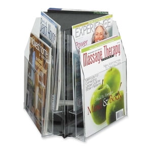 6-Pocket Magazine and Pamphlet Rotating Tabletop Display, Triangular, 12 3/4"H x 15"W