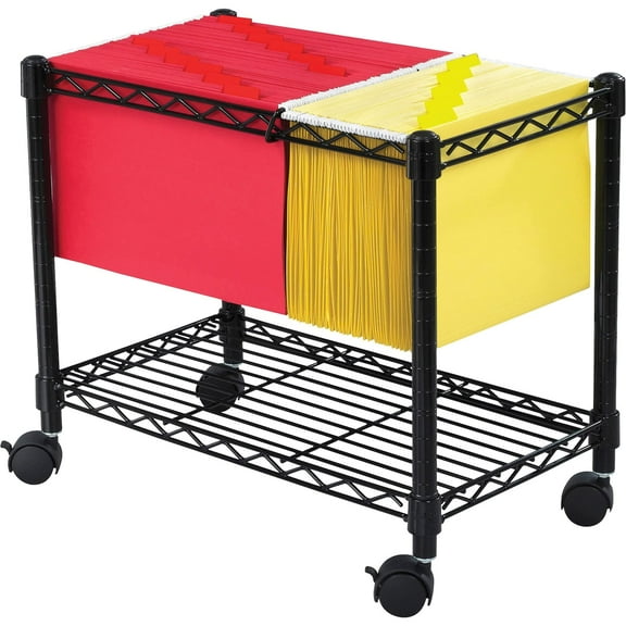 Safco Rolling Cart, Fits Letter and Legal-Size Hanging Folders, Mobile File Storage, Steel, Black CA2