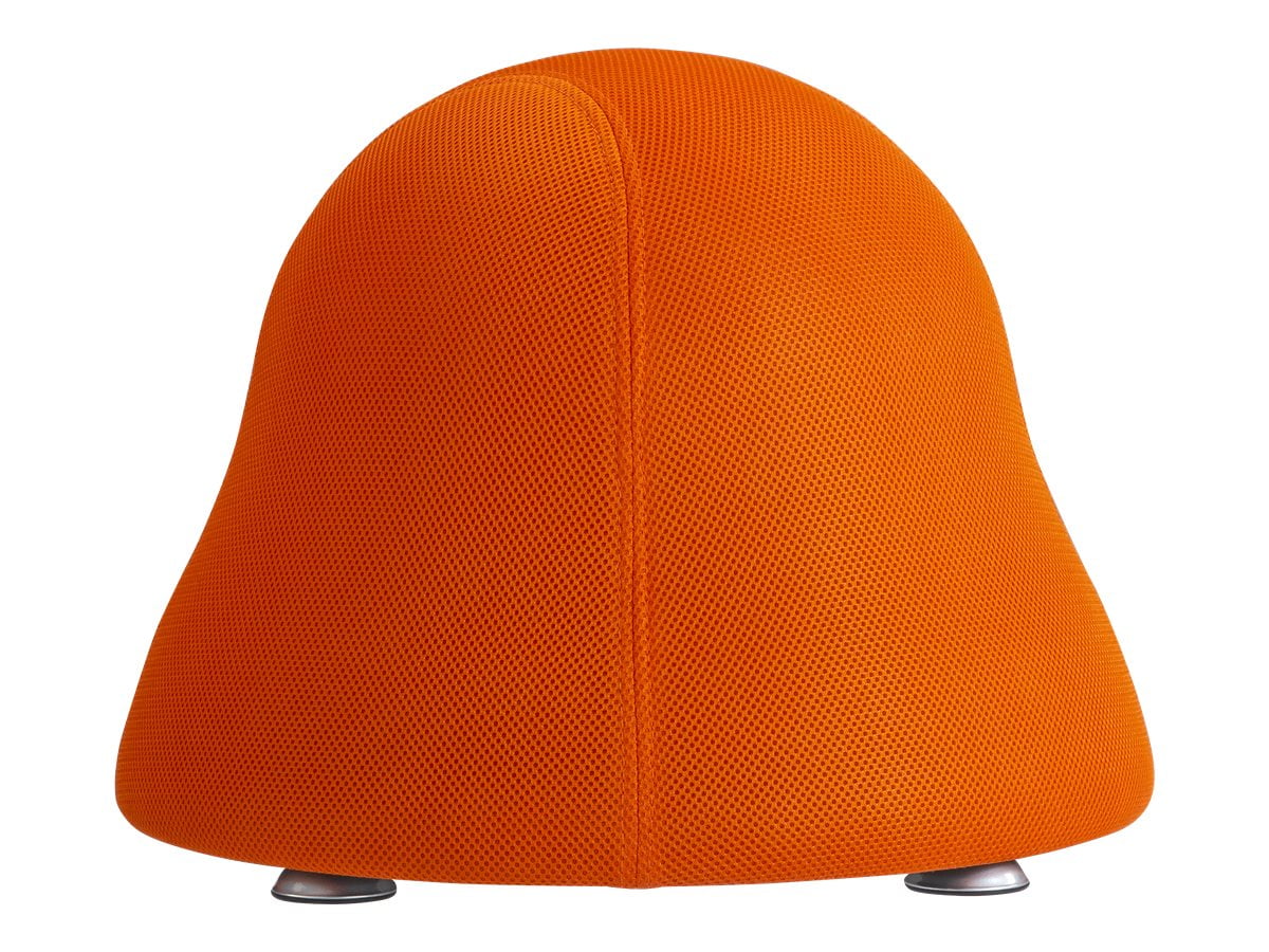 Playful Orange Mesh Fabric Swivel Ball Chair with Metal Legs