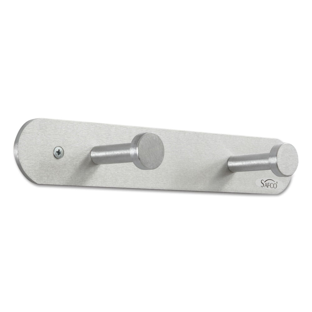 Satin Aluminum Dual Hook Wall Mounted Coat Rack