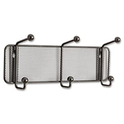 Safco, Saf6402Bl, Onyx Mesh 3-Hook Garment Wall Rack, 1 Each, Black