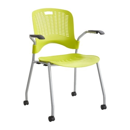 Safco Sassy Modern Plastic Guest Chair in Grass Green (Set of 2)