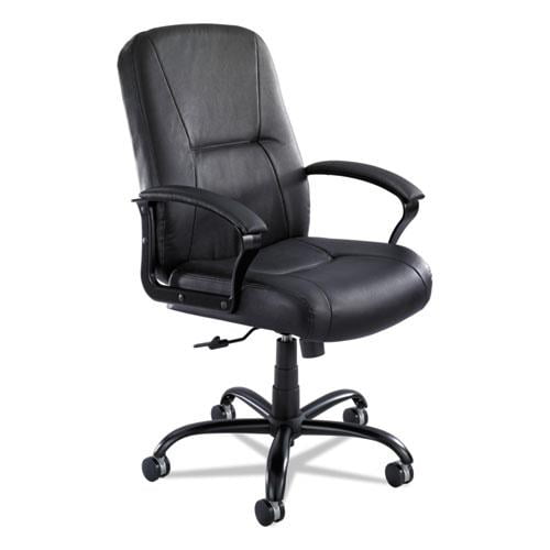 Luxor High-Back Black Leather Executive Swivel Chair with Metal Base