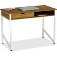 thumbnail image 1 of Single Drawer Office Desk, White, 1 of 2