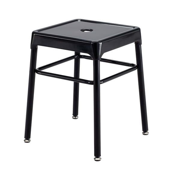 Safco Steel Backless Guest Stool in Glossy Black - 15.25"W x 18"H