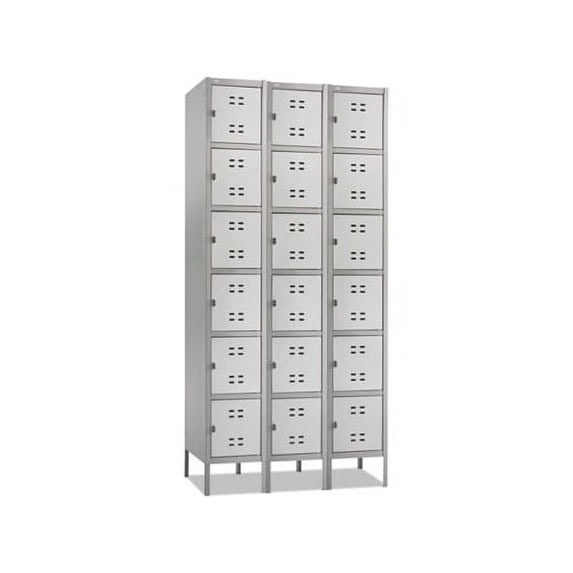 Safco Three-Column Box Locker, 36w x 18d x 78h, Two-Tone Gray