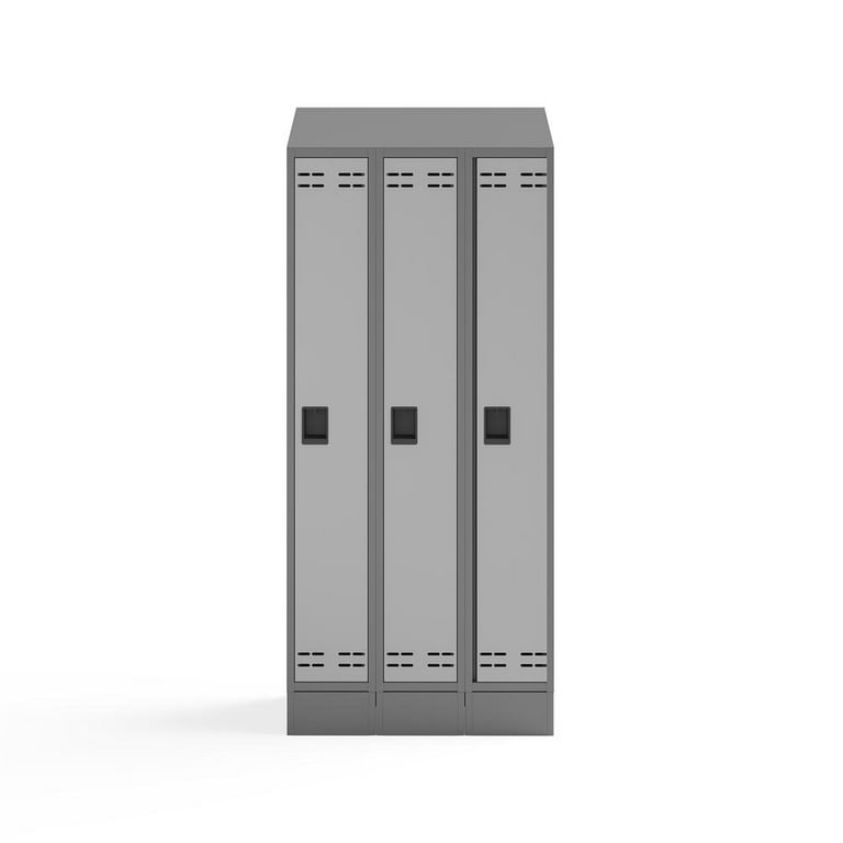 Triple Sloped Metal Locker Hood Addition, 36w x 18d x 6h, Gray, Ships in 1-3 Business Days Triple Sloped Metal Locker Hood Addition, 36w x 18d x 6h, Gray, Ships in 1-3 Business Days