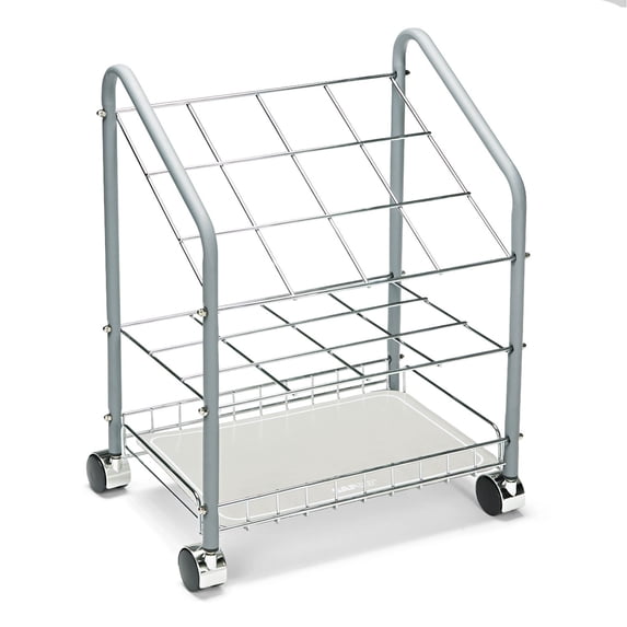 Tubular Steel Wire Roll File, 12Compartment, Light Gray