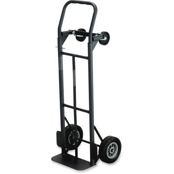 Safco Tuff Truck Convertible 500 lb Capacity - 8" Caster Size - x 18.5" Width x 12" Depth x 52" Height - Steel Frame - Black - 1 Each