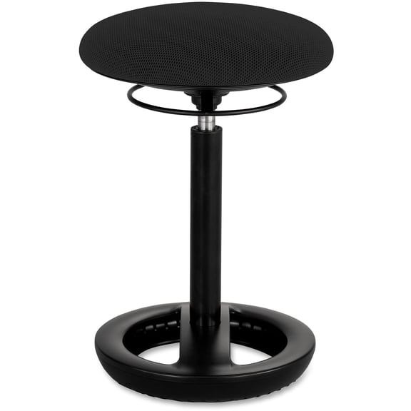 Safco Twixt Active 22" Backless Drafting Chair in Black Fabric