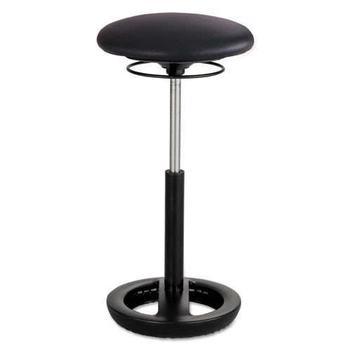 Black Adjustable Height Industrial Stool with Vinyl Seat