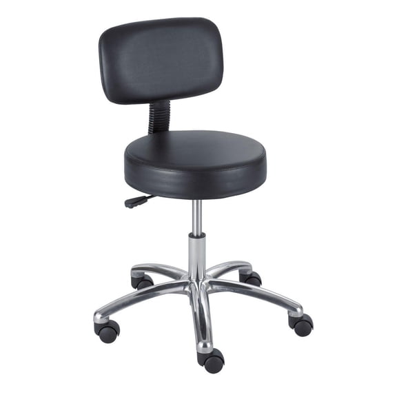 Safco Vinyl Lab Stool with Adjustable Pneumatic Lift in Black