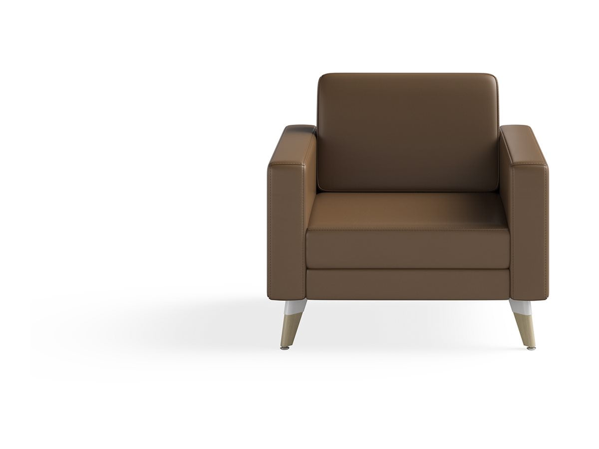 Cognac Vinyl Office Lounge Chair with Versatile Design