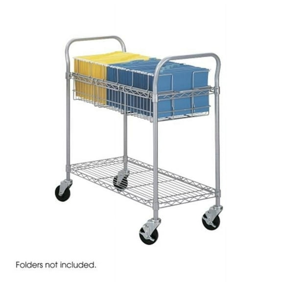 Safco Wire Mail Cart - Gray - 36''W