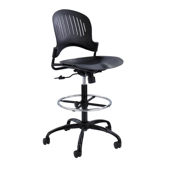 Safco Zippi Plastic Extended-Height Chair - Black