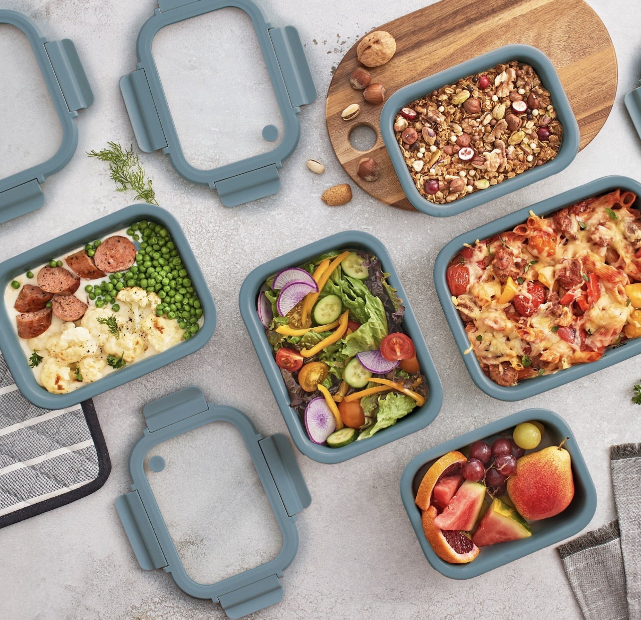 Safdie & Co. 10-piece Ceramic Food Storage Set-Blue