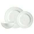 thumbnail image 1 of Safdie & Co. 12-Piece Round Rim Wave Dinnerware Set, White, Embossed, 1 of 5