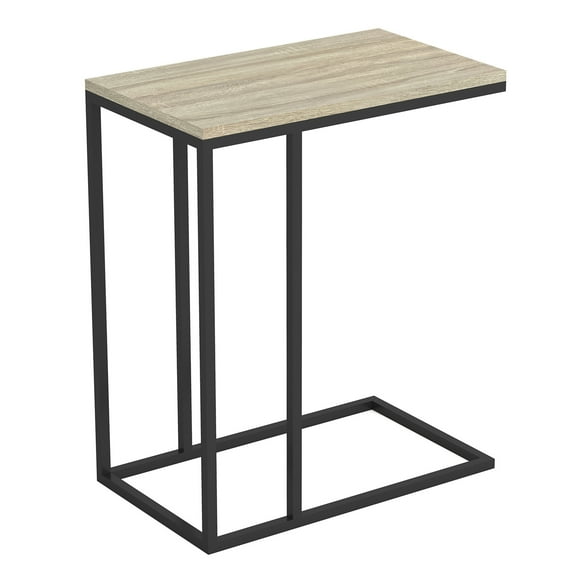 Safdie & Co. 19"L C-Shape Black Metal Legs Accent Table in Dark Taupe