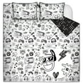 thumbnail image 1 of Safdie & Co. 2-piece Polyester Gaming Twin Quilt Set in White/Black, 1 of 3